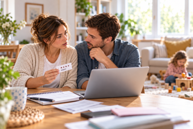 Famiglia che consulta le informazioni sul test MLD